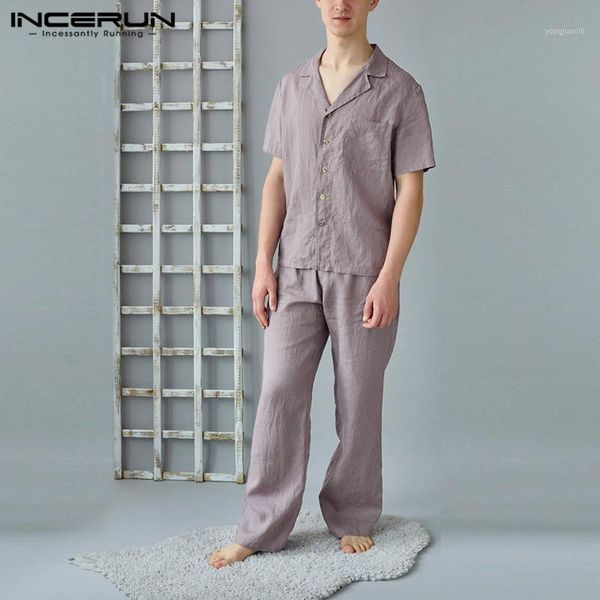 mens solid color pajama sets short sleeve lapel drawstring pants suits man cotton button up homewear suits s-3xl incerun 71, Black;brown
mens solid color pajama sets short sleeve lapel drawstring pants suits man cotton button up homewear suits s-3xl incerun 71, Black;brown
