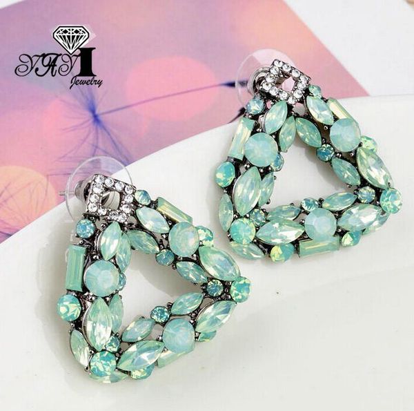 yayi jewelry new blue glass rhinestone dangle crystal earring women's fashion ancient gold pearl color gem earrings gift, Silver
yayi jewelry new blue glass rhinestone dangle crystal earring women's fashion ancient gold pearl color gem earrings gift, Silver