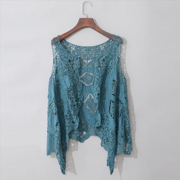 light blue lace cardigan women vest casual hollow out perspective plus size irregular long beach elegant korean g7, White
light blue lace cardigan women vest casual hollow out perspective plus size irregular long beach elegant korean g7, White