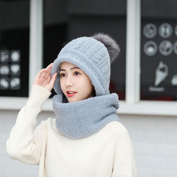 beanie/skull caps winter set women thick warm hat with scarf female fashion fur knitted ladies accessory, Blue;gray
beanie/skull caps winter set women thick warm hat with scarf female fashion fur knitted ladies accessory, Blue;gray
