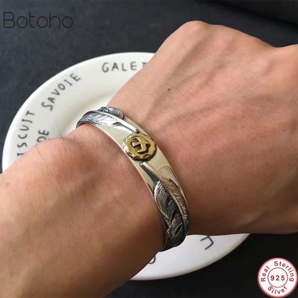solid sterling silver colour 925 feather cuff bangle bracelet men women vintage indian style fashion silver 925 men jewelry q1201, Black
solid sterling silver colour 925 feather cuff bangle bracelet men women vintage indian style fashion silver 925 men jewelry q1201, Black