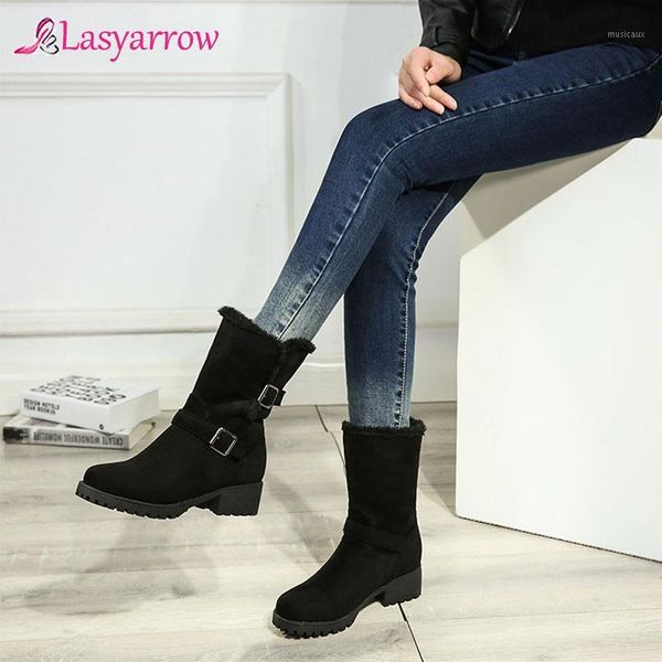 lasyarrow 2020 fashion winter boots round toe buckle faux fur mid calf boots for women warm plush snow big size 33-441, Black
lasyarrow 2020 fashion winter boots round toe buckle faux fur mid calf boots for women warm plush snow big size 33-441, Black