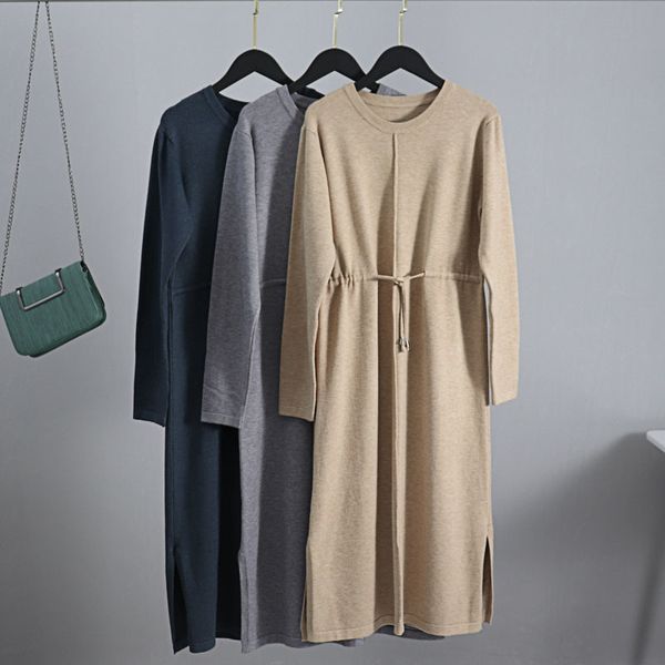 gigogou vertival striped long knit women midi o neck drawstring straight autumn winter pullovewoman maxi dress 201030, Black;gray
gigogou vertival striped long knit women midi o neck drawstring straight autumn winter pullovewoman maxi dress 201030, Black;gray
