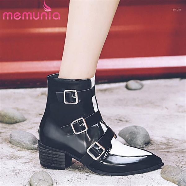 boots memunia 2021 arrival women ankle mixed colors pointed toe autumn buckle zip square heels punk shoes woman1, Black
boots memunia 2021 arrival women ankle mixed colors pointed toe autumn buckle zip square heels punk shoes woman1, Black