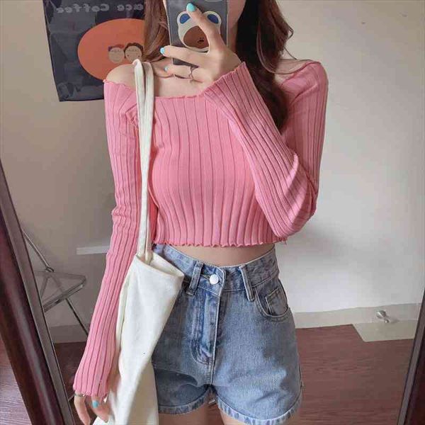 off-shoulder short bare midriff slim fit knitted womens striped woman sweaters femme chandails pull hiver, White;black
off-shoulder short bare midriff slim fit knitted womens striped woman sweaters femme chandails pull hiver, White;black