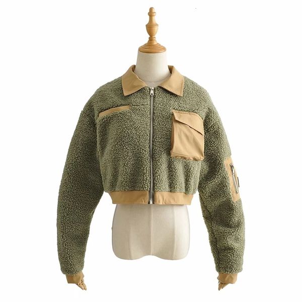 2021 new fashion personalized color matching jacket women's autumn and winter thickened pocket zipper short lamb wool coat cxkk, Black;brown
2021 new fashion personalized color matching jacket women's autumn and winter thickened pocket zipper short lamb wool coat cxkk, Black;brown