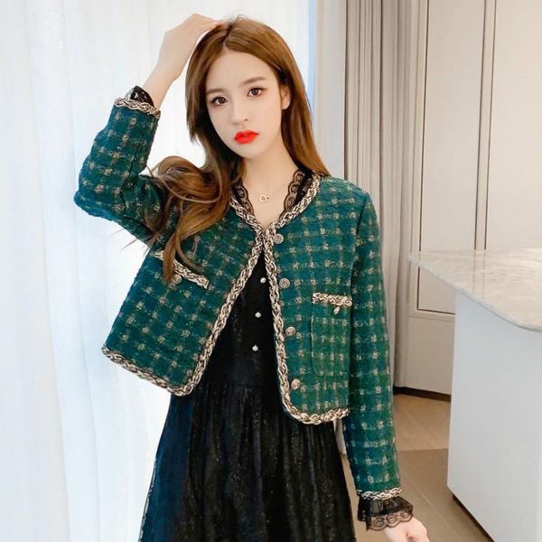 women's jackets retro luxury pocket single breasted button fall jacket short coat women slim long sleeve outfit korean tweed plaid, Black;brown
women's jackets retro luxury pocket single breasted button fall jacket short coat women slim long sleeve outfit korean tweed plaid, Black;brown