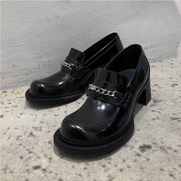 mary jane metal chain decoration shoes women's summer new british style round toe thick with big toe thick-soled single shoes, Black
mary jane metal chain decoration shoes women's summer new british style round toe thick with big toe thick-soled single shoes, Black