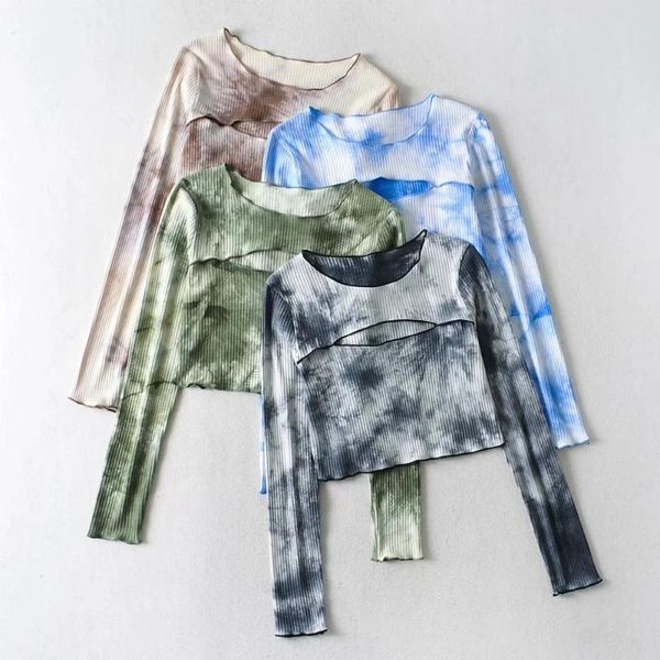 women's t-shirt 2021 autumn tie-dye hollow small round neck slim long sleeve european and american wild women, White
women's t-shirt 2021 autumn tie-dye hollow small round neck slim long sleeve european and american wild women, White