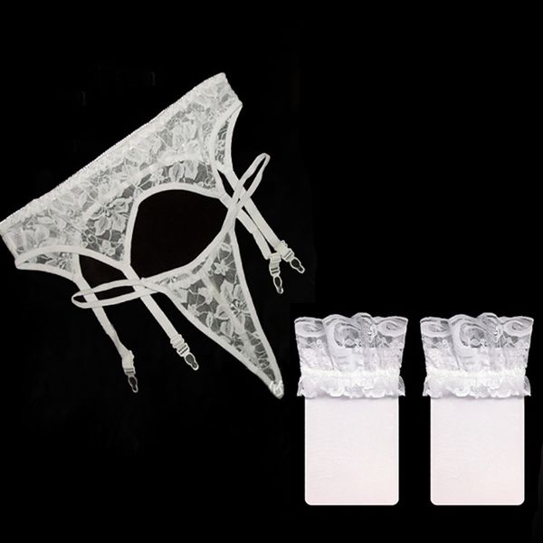 women lingerie lace transparent garter panties and stockings set female erotic collocation hose garter belt for stockings, Black;white
women lingerie lace transparent garter panties and stockings set female erotic collocation hose garter belt for stockings, Black;white