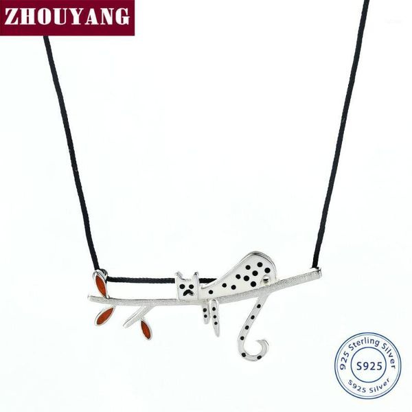 zhouyang s925 pendant necklace for women sterling silver lovely cat & branches handmade rope chain fashion jewelry ny0271
zhouyang s925 pendant necklace for women sterling silver lovely cat & branches handmade rope chain fashion jewelry ny0271