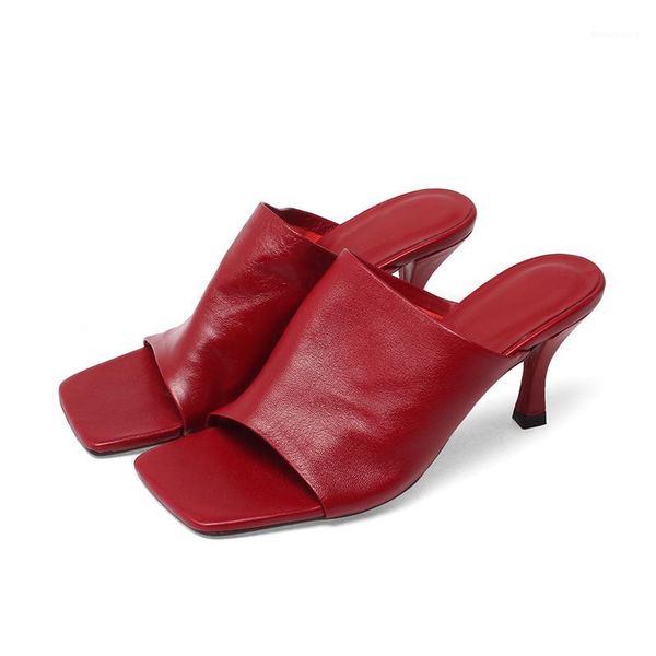 lucyever 2020 new summer super soft leather women high heels mules slippers casual square toe slides ladies shoes1, Black
lucyever 2020 new summer super soft leather women high heels mules slippers casual square toe slides ladies shoes1, Black