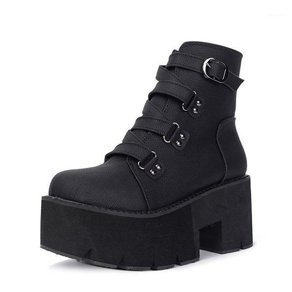 boots women shoes platform heels round toe high heel buckle black autumn ankle punk yma4421
boots women shoes platform heels round toe high heel buckle black autumn ankle punk yma4421