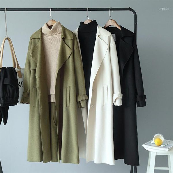 women long trench coat 2020 winter double-sided coat windproof woman overcoat casaco feminino streetwear with belt a11851, Black
women long trench coat 2020 winter double-sided coat windproof woman overcoat casaco feminino streetwear with belt a11851, Black