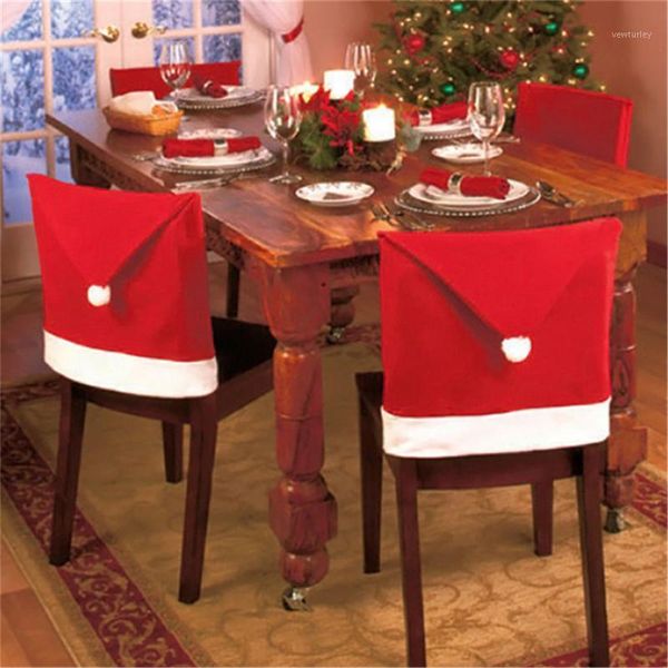 christmas chair covers santa claus hat christmas dinner chair back covers table party decor new year party supplies decoration1