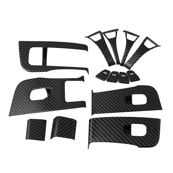 14pcs carbon fiber inner window switch bring abs cover trim panel door decal open button holder glossy for tesla model 3
14pcs carbon fiber inner window switch bring abs cover trim panel door decal open button holder glossy for tesla model 3