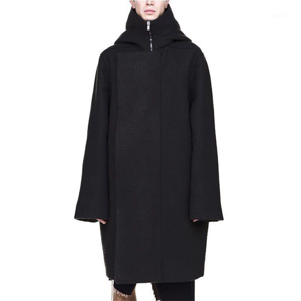 city hooded profile coat street parker coat keeps warm1, Black