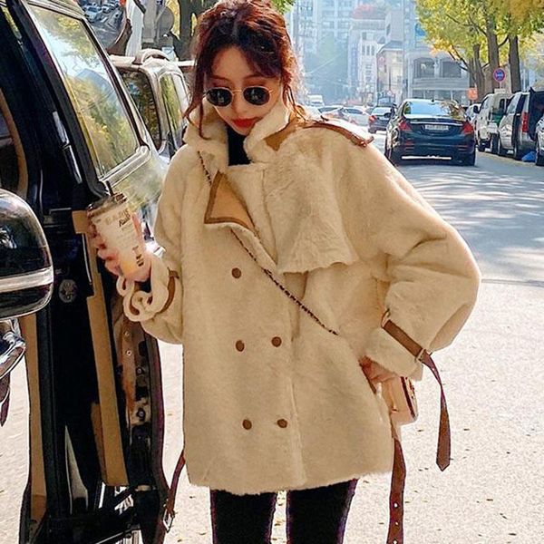 women's fur & faux junelove women winter lamb coat vintage female thick hairy casual loose jacket fashion warm ladies overcoats, Black
women's fur & faux junelove women winter lamb coat vintage female thick hairy casual loose jacket fashion warm ladies overcoats, Black