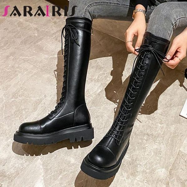 sarairis new arrivals brand design quality chic shoes boots women square heels platform casual riding boot female1, Black
sarairis new arrivals brand design quality chic shoes boots women square heels platform casual riding boot female1, Black