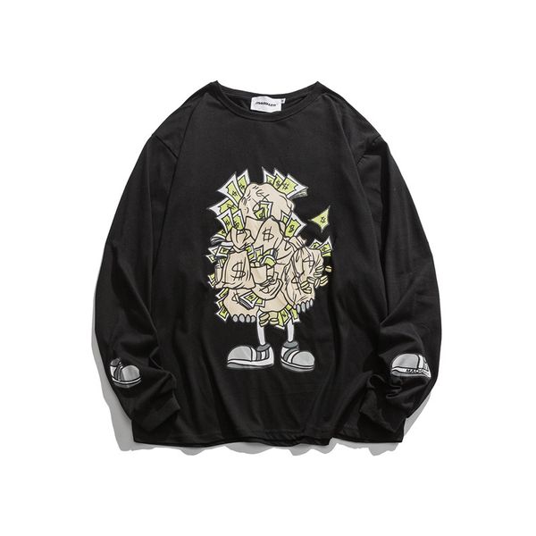 and american european note printed popular male hoodie fresh casual release around the neck of long sleeve sweater pjnd, Black
and american european note printed popular male hoodie fresh casual release around the neck of long sleeve sweater pjnd, Black