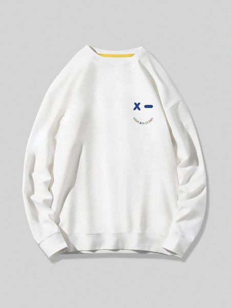 men letter & geo print pullover q6zh#, Black