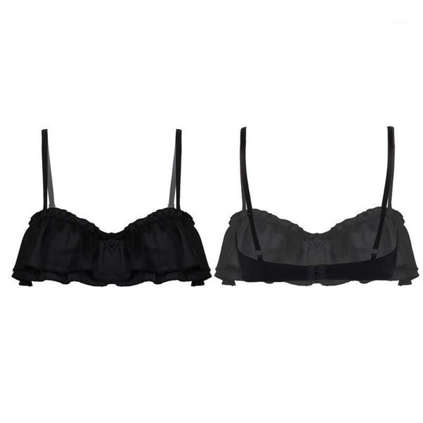 womens ladies smooth exotic apparel sissy bras silky satin lingerie adjustable spaghetti straps double layers ruffled bra, Red;black
womens ladies smooth exotic apparel sissy bras silky satin lingerie adjustable spaghetti straps double layers ruffled bra, Red;black