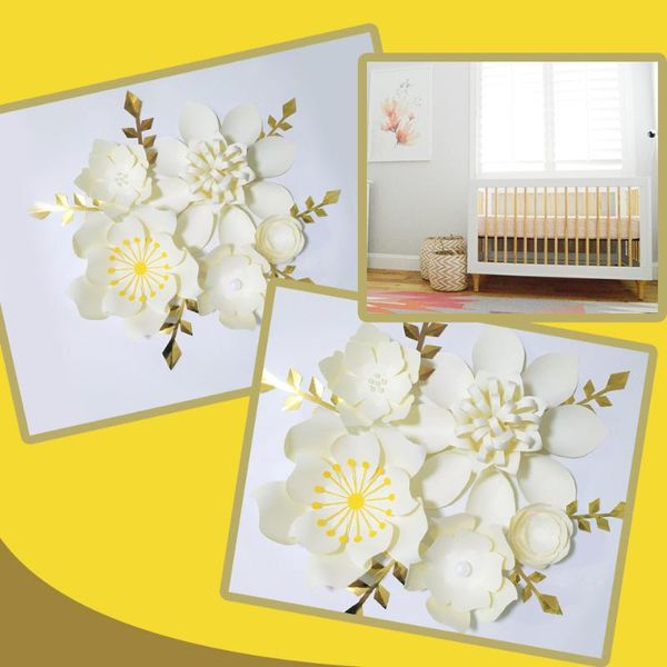 decorative flowers & wreaths handmade ivory easy made diy paper gold leaves set for nursery wall deco baby shower kids' room backdrop v
decorative flowers & wreaths handmade ivory easy made diy paper gold leaves set for nursery wall deco baby shower kids' room backdrop v