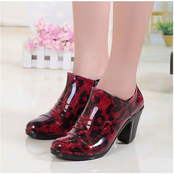 ankle pointed toe med waterproof rainboots women wedges zip non-slip rubber shoes classics rain boots, Black
ankle pointed toe med waterproof rainboots women wedges zip non-slip rubber shoes classics rain boots, Black