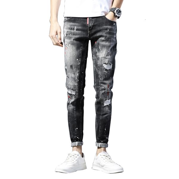 2021 new for skinny denim jeans of elastic paint, brem pants hip men's clothes streetwear spring deep gray autumn b947, Blue
2021 new for skinny denim jeans of elastic paint, brem pants hip men's clothes streetwear spring deep gray autumn b947, Blue