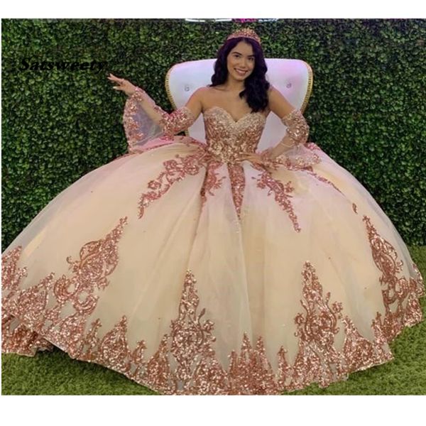 rose gold sparkly quinceanera prom dresses 2022 modern sweetheart lace applique sequins ball gown tulle vintage evening party, Blue;red 
rose gold sparkly quinceanera prom dresses 2022 modern sweetheart lace applique sequins ball gown tulle vintage evening party, Blue;red
