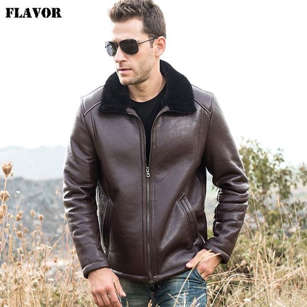 men's leather & faux flavor real jacket men winter warm shearling coat wine red, Black
men's leather & faux flavor real jacket men winter warm shearling coat wine red, Black
