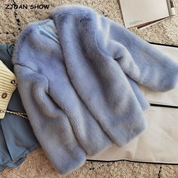 keep warm women winter light blue v neck hairy shaggy faux fur jackets vintage long sleeve furry coat loose outerwear, Black
keep warm women winter light blue v neck hairy shaggy faux fur jackets vintage long sleeve furry coat loose outerwear, Black
