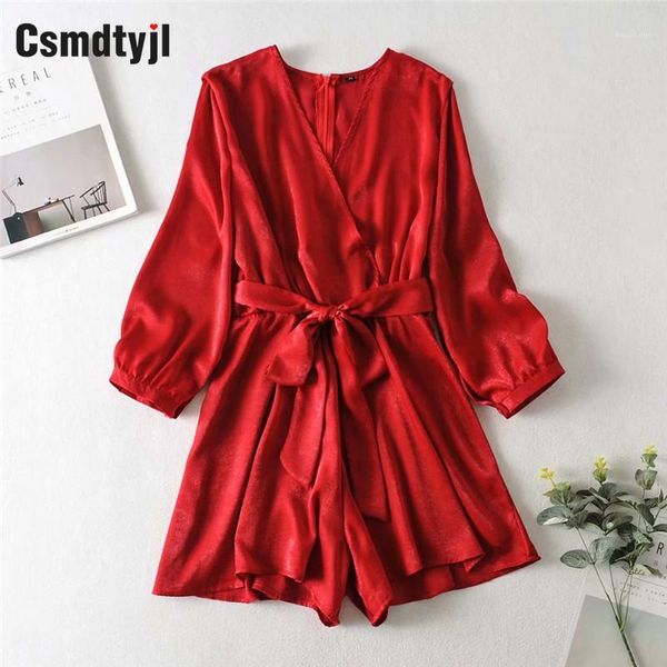 csmdtyjl women chic cross v neck playsuit romper sash belt female holiday jumpsuits autumn ladies overalls1, Black;white
csmdtyjl women chic cross v neck playsuit romper sash belt female holiday jumpsuits autumn ladies overalls1, Black;white
