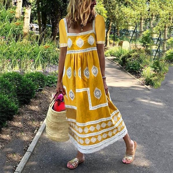 h40 bohemian women summer maxi dress casual print square neck boho dress short sleeve big cap sleeve swing long party dresses vestido, Black;gray 
h40 bohemian women summer maxi dress casual print square neck boho dress short sleeve big cap sleeve swing long party dresses vestido, Black;gray