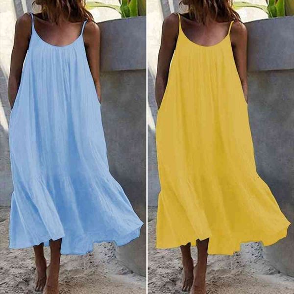 summer dress women casual plus size low round neck loose casual women sling solid color dress beach wear robe femme, Black;gray
summer dress women casual plus size low round neck loose casual women sling solid color dress beach wear robe femme, Black;gray
