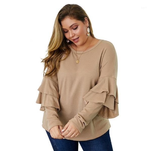 2020 autumn winter knit blouse women ruffles long sleeve solid casual blouse loose oversized plus size ladies tunic 1, White
2020 autumn winter knit blouse women ruffles long sleeve solid casual blouse loose oversized plus size ladies tunic 1, White