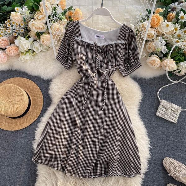 singrain women vintage plaid short dress lace square collar puff sleeve a-line dress summer fashion korean streetwear1, Black;gray
singrain women vintage plaid short dress lace square collar puff sleeve a-line dress summer fashion korean streetwear1, Black;gray