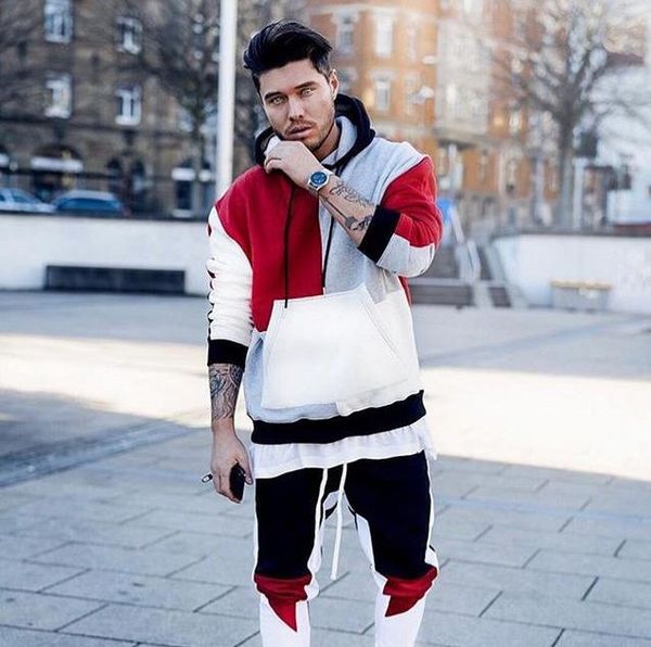 men's multicolor patchwork jacket, autumn and winter new street trend hip-hop loose sports casual fashion hooded sweater jacket, Black
men's multicolor patchwork jacket, autumn and winter new street trend hip-hop loose sports casual fashion hooded sweater jacket, Black