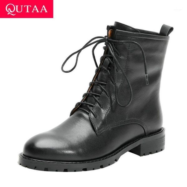 boots qutaa 2021 cow leather pu casual women shoes autumn winter round toe short square heel all match ankle size 34-401, Black
boots qutaa 2021 cow leather pu casual women shoes autumn winter round toe short square heel all match ankle size 34-401, Black
