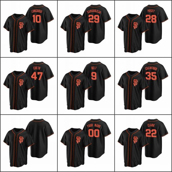 san francisco giants #28 buster posey 22 will clark 10 evan longoria men women youth custom black replica alternate jersey
san francisco giants #28 buster posey 22 will clark 10 evan longoria men women youth custom black replica alternate jersey