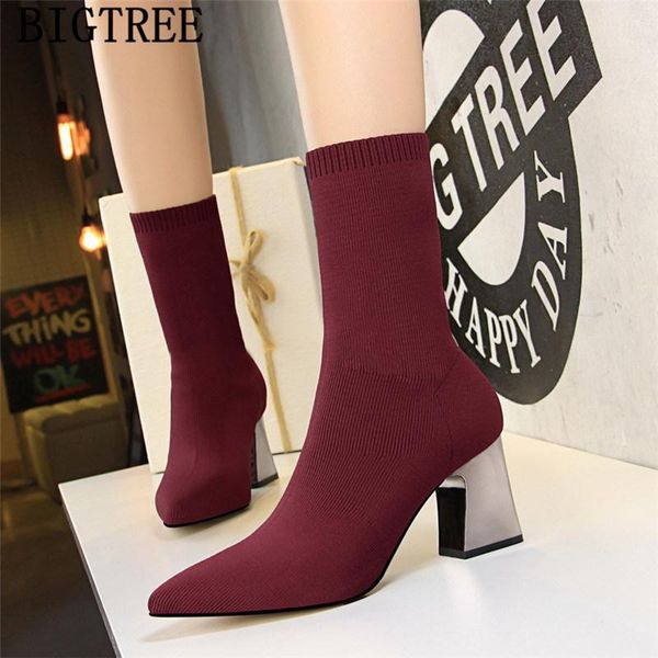 red boots women thick heel knitting shoes woman bigtree shoes high heel boots women ankle pointed toe high heels 336, Black
red boots women thick heel knitting shoes woman bigtree shoes high heel boots women ankle pointed toe high heels 336, Black