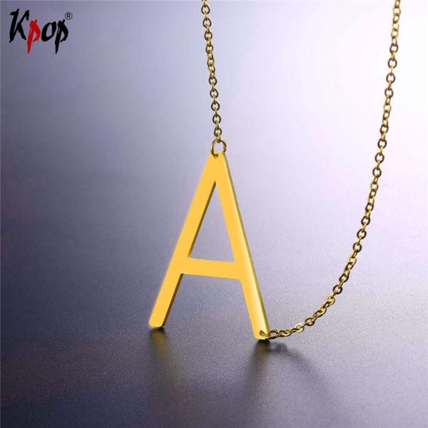 pendant necklaces kpop stainless steel letter a with chain choker gold/black color for man/woman clavicle necklace jewelry p2602, Silver
pendant necklaces kpop stainless steel letter a with chain choker gold/black color for man/woman clavicle necklace jewelry p2602, Silver