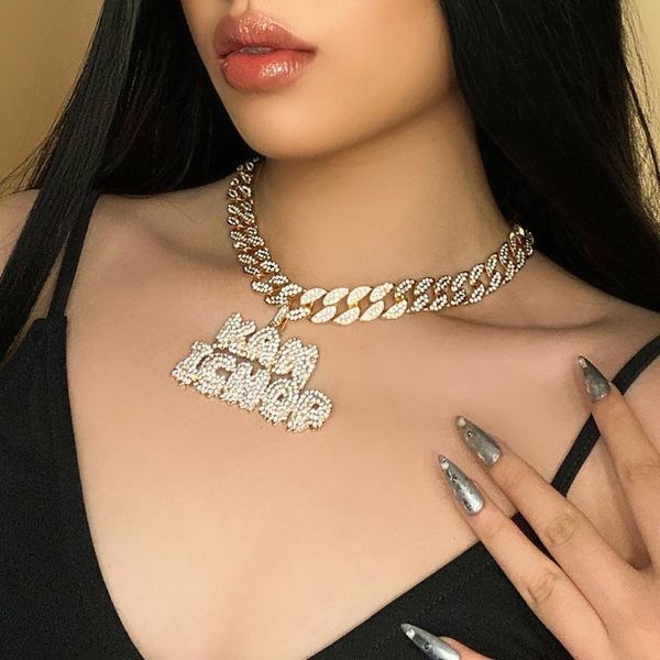 shixin hip hop thick rhinestones iced out chain necklace for men/women cuban link chains letter pendant necklaces on neck chokerq0115, Golden;silver
shixin hip hop thick rhinestones iced out chain necklace for men/women cuban link chains letter pendant necklaces on neck chokerq0115, Golden;silver