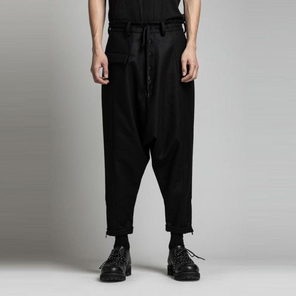 men's pants 2021 clothing hair stylist catwalk tapered with zipper cuffs and elastic buttons plus size singer costumes, Black
men's pants 2021 clothing hair stylist catwalk tapered with zipper cuffs and elastic buttons plus size singer costumes, Black
