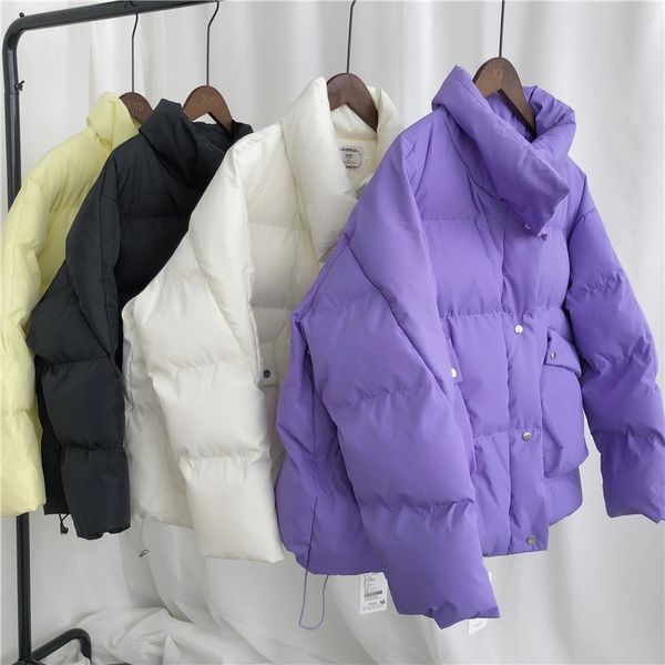 winter jacket coat women casual korean style purple padded puffer jackets parkas beige warm clothes for women 201202, Black 
winter jacket coat women casual korean style purple padded puffer jackets parkas beige warm clothes for women 201202, Black