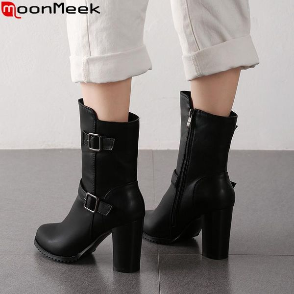 boots moonmeek 2021 ankle for women round toe zip thick high heels autumn winter classic ladies prom big size, Black
boots moonmeek 2021 ankle for women round toe zip thick high heels autumn winter classic ladies prom big size, Black