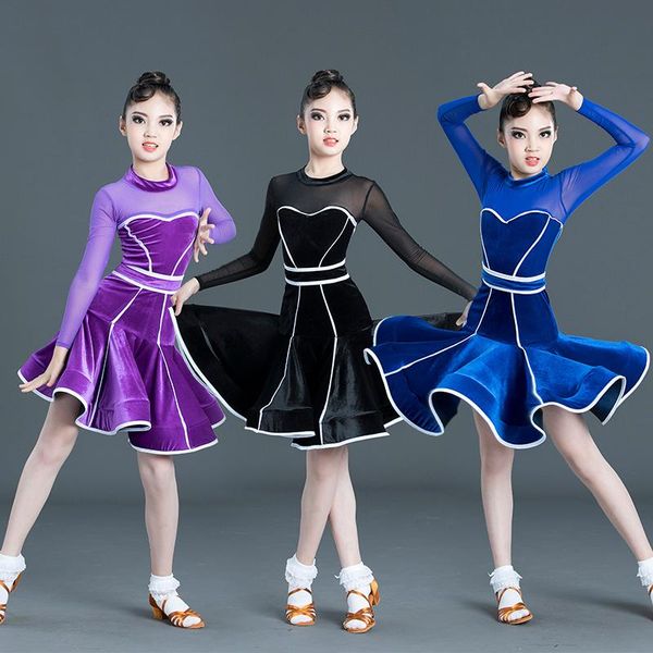 stage wear girls latin dance dress velvet competition dresses kids tango salsa rumba cha samba dancing clothes performance sl2343, Black;red
stage wear girls latin dance dress velvet competition dresses kids tango salsa rumba cha samba dancing clothes performance sl2343, Black;red