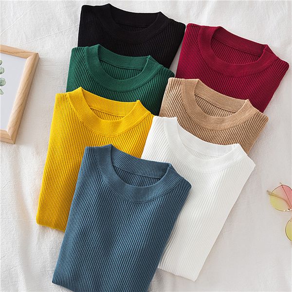 korean turtleneck sweater knit women's pullovers 2020 autumn winter casual soft knit thick sweaters women full pullovers lj201126, White;black
korean turtleneck sweater knit women's pullovers 2020 autumn winter casual soft knit thick sweaters women full pullovers lj201126, White;black