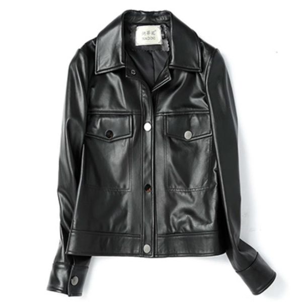 women's leather & faux spring autumn real genuine jacket women clothes 2021 korean vintage sheepskin coat streetwear chaqueta mujer zt, Black
women's leather & faux spring autumn real genuine jacket women clothes 2021 korean vintage sheepskin coat streetwear chaqueta mujer zt, Black