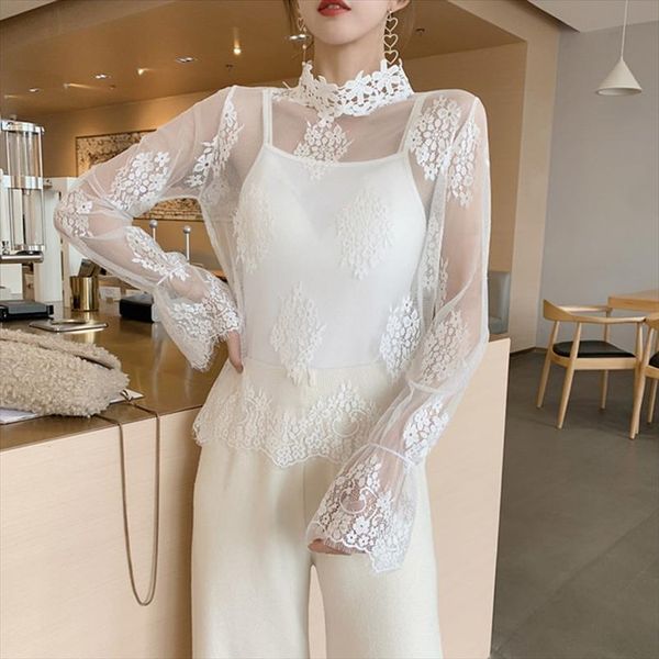 elegant lace flower blouses shirt women transparent mesh blouses long sleeve white shirts office lady chemise clothing
elegant lace flower blouses shirt women transparent mesh blouses long sleeve white shirts office lady chemise clothing